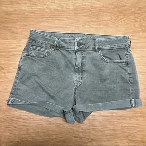 American Eagle Olive Green Denim Shorts - Size 14